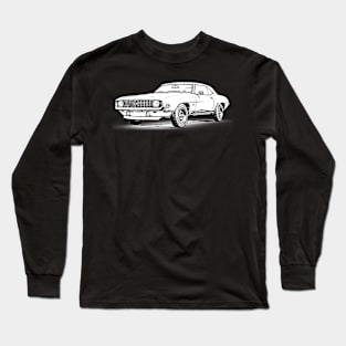 Camaro 69 Wireframe Long Sleeve T-Shirt